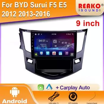 Android Car Radio для BYD Surui F5 E5 2012 2013-2016 Видео Мультимедиа Bluetooth Плеер Навигация 4G GPS Carplay стерео 4 core 1GB+32GB carplay