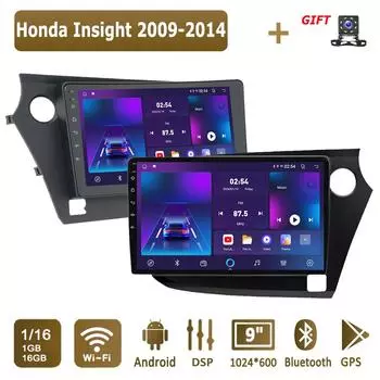 Android Car Radio для Honda Insight 2009-2014 Мультимедийный проигрыватель Головное устройство Стерео GPS Навигация BT WIFI 1+16 ГБ 1+16GB,LHD