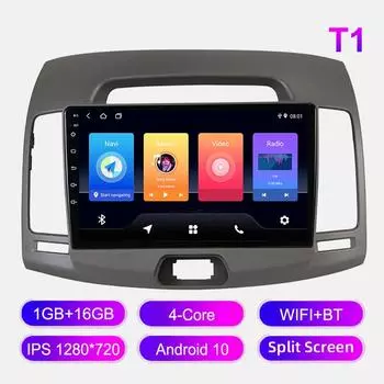 Android Car Radio для Hyundai Elantra 2007-2011 Мультимедийный проигрыватель Головное устройство Стерео GPS Навигация BT WIFI 1+16 ГБ 1+16GB