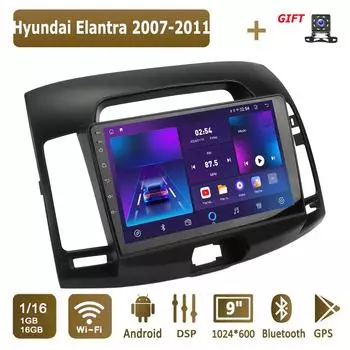 Android Car Radio для Hyundai Elantra 2007-2011 Мультимедийный проигрыватель Головное устройство Стерео GPS Навигация BT WIFI 1+16 ГБ 1+16GB