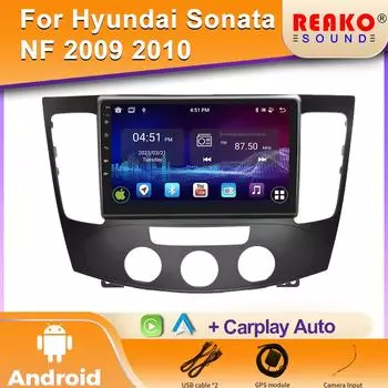 Android Car Radio для Hyundai Sonata NF 2008 - 2010 Навигация GPS Экран Android Auto 5G Стерео Wifi Видео Carplay 4 core 1GB+32GB carplay