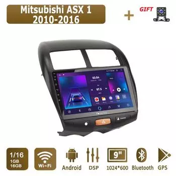 Android Car Radio для Mitsubishi ASX 1 2010-2016 Мультимедийный проигрыватель Головное устройство Стерео GPS Навигация BT WIFI 1+16 ГБ 1+16GB