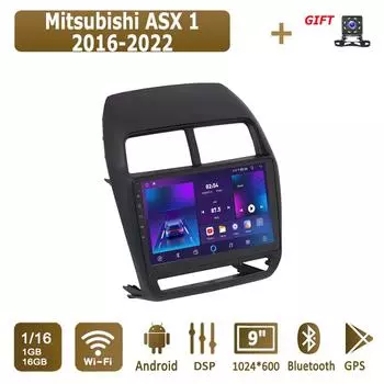 Android Car Radio для Mitsubishi ASX 1 2016-2022 Мультимедийный проигрыватель Головное устройство Стерео GPS Навигация BT WIFI 1+16 ГБ 1+16GB