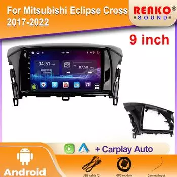Android Car Radio для Mitsubishi Eclipse Cross 2017-2022 Мультимедиа Bluetooth Плеер Навигация 4G GPS Carplay стерео 4 core 1GB+32GB carplay