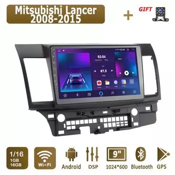 Android Car Radio для Mitsubishi Lancer 2008-2015 Мультимедийный проигрыватель Головное устройство Стерео GPS Навигация BT WIFI 1+16 ГБ 1+16GB,A