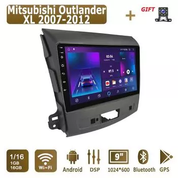 Android Car Radio для Mitsubishi Outlander XL 2007-2012 Мультимедийный проигрыватель Головное устройство Стерео GPS Навигация BT WIFI 1+16 ГБ 1+16GB,A