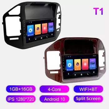 Android Car Radio для Mitsubishi Pajero 3 2000-2006 Мультимедийный проигрыватель Головное устройство Стерео GPS Навигация BT WIFI 1+16 ГБ 1+16GB чёрный