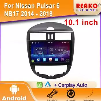 Android Car Radio для Nissan Tiida C12 Pulsar B17 2011-2016 Мультимедиа Bluetooth Плеер Навигация 4G GPS Carplay стерео 4 core 1GB+32GB carplay