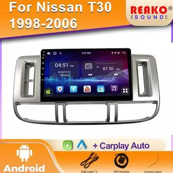 Android Car Radio для Nissan X Trail X-Trail 1 T30 2000 - 2009 2 Din Мультимедиа FM RDS WIFI GPS Навигация Стерео Carplay Auto 4 core 1GB+32GB carplay