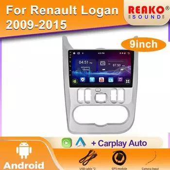 Android Car Radio для Renault Logan 1 Sandero 2009 2010 2011 - 2015 Навигация GPS Мультимедиа Видео Плеер Стерео Carplay Авто 4 core 1GB+32GB carplay