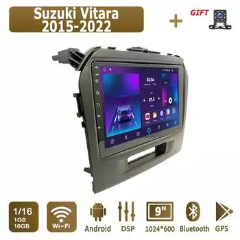Android Car Radio для Suzuki Vitara 2015-2022 Мультимедийный проигрыватель Головное устройство Стерео GPS Навигация BT WIFI 1+16 ГБ 1+16GB