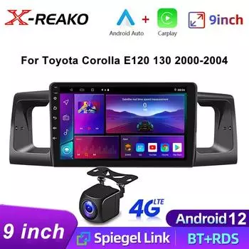 Android Car Radio для Toyota Corolla E120 2000-2004 Мультимедийный Видео Плеер Навигация GPS стерео Carplay Auto 4G Головное Устройство 2din 8 core 4GB+64GB