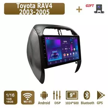 Android Car Radio для Toyota RAV4 2003-2005 Мультимедийный проигрыватель Головное устройство Стерео GPS Навигация BT WIFI 1+16 ГБ 1+16GB