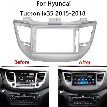 Android Car Radio Fascia для Hyundai Tucson IX35 2015 2016 2017 2018 Auto Stereo Install Dash Panel Mounting Facia Frame Kit белый