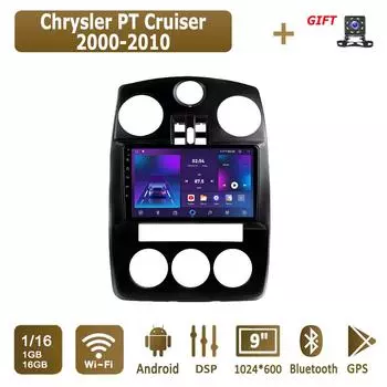 Android Car Radio For Chrysler PT Cruiser 2000-2010 Мультимедийный проигрыватель Головное устройство Стерео GPS Навигация BT WIFI 1+16 ГБ 1+16GB