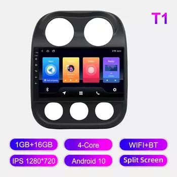 Android Car Radio For JEEP Compass 2009-2016 Мультимедийный проигрыватель Головное устройство Стерео GPS Навигация BT WIFI 1+16 ГБ 1+16GB
