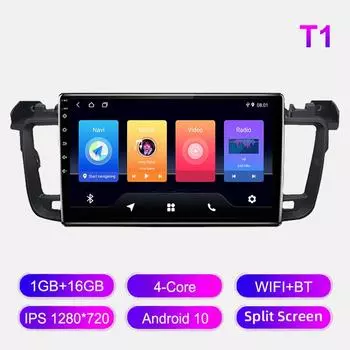 Android Car Radio For Peugeot 508 2011-2018 Мультимедийный проигрыватель Головное устройство Стерео GPS Навигация BT WIFI 1+16 ГБ 1+16GB
