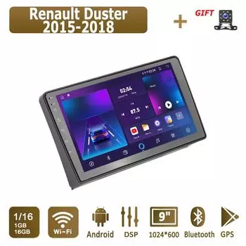 Android Car Radio For Renault Duster 2015-2018 Мультимедийный проигрыватель Головное устройство Стерео GPS Навигация BT WIFI 1+16 ГБ 1+16GB