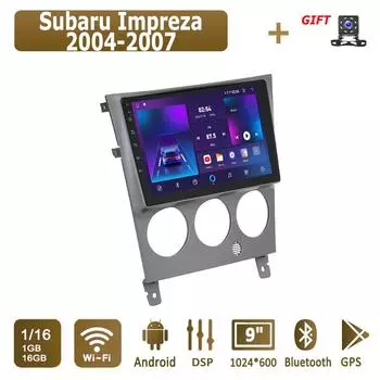 Android Car Radio For Subaru Impreza 2004-2007 Мультимедийный проигрыватель Головное устройство Стерео GPS Навигация BT WIFI 1+16 ГБ 1+16GB