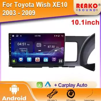 Android Car Radio Multimedia Video Player Navigation Wireless Carplay для Toyota Wish XE10 2003 - 2009 Универсальный GPS 4 core 1GB+32GB carplay