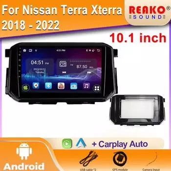 Android Car Radio Multimedia Video Player Navigation Wireless для Nissan Terra Xterra 2018 - 2022 Универсальный GPS WiFi 4 core 1GB+32GB carplay