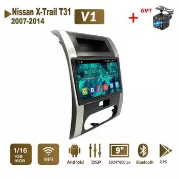 Android Car Radio Stereo для Nissan X-Trail T31 2007-2014 GPS-навигация 2DIN 4-ядерный мультимедийный проигрыватель 1+16 ГБ Авторадио 1+16GB