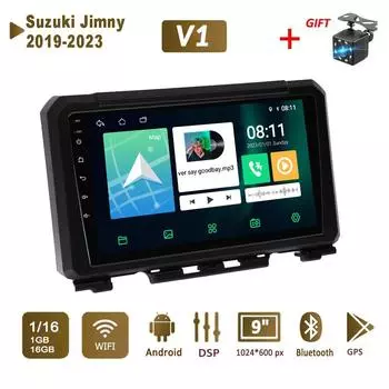 Android Car Radio Stereo для Suzuki Jimny 2019-2023 GPS-навигация 2DIN 4-ядерный мультимедийный плеер Autoradio 1+16 ГБ