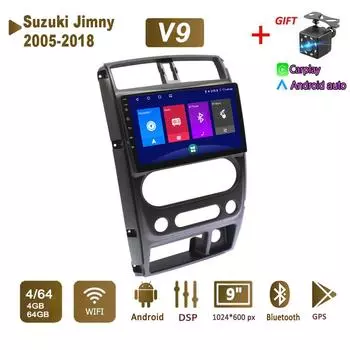 Android Car Radio Stereo для Suzuki Jimny 2005-2018 GPS-навигация 2DIN 4-ядерный мультимедийный проигрыватель Carplay Autoradio 4+64 ГБ 1+16GB