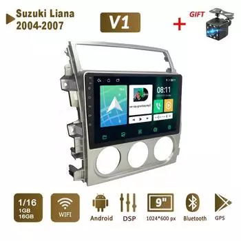 Android Car Radio Stereo для Suzuki Liana 2004-2007 GPS-навигация 2DIN 4-ядерный мультимедийный плеер Autoradio 1+16 ГБ