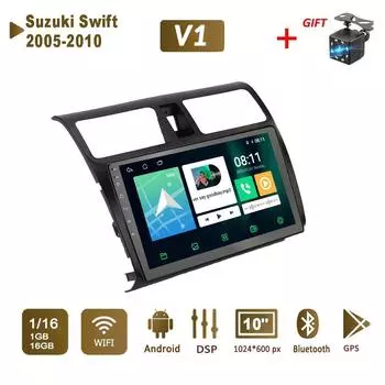 Android Car Radio Stereo для Suzuki Swift 2005-2010 GPS-навигация 2DIN 4-ядерный мультимедийный плеер Autoradio 1+16 ГБ
