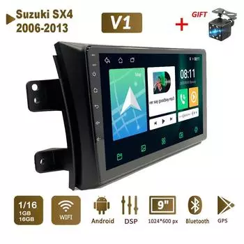 Android Car Radio Stereo для Suzuki SX4 2006-2013 GPS-навигация 2DIN 4-ядерный мультимедийный плеер Autoradio 1+16 ГБ