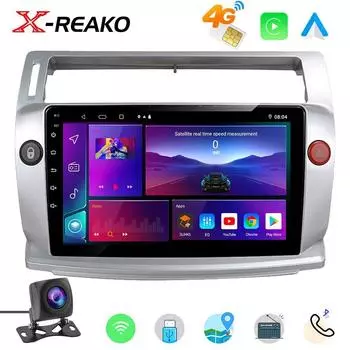 Android Carplay 2DIN автомобильный радиоприемник мультимедийный проигрыватель GPS навигация 2DIN для Citroen C4 C-Triomphe C-Quatre 2004-2009 8 core 4GB+64GB