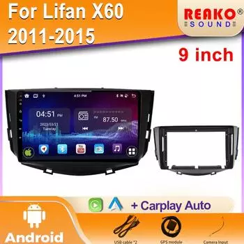Android Carplay Auto 4G+WIFI автомобильное радио для Lifan X60 X 60 2011-2016 2 Din навигация GPS мультимедиа видеоплеер головное устройство BT 4 core 1GB+32GB carplay