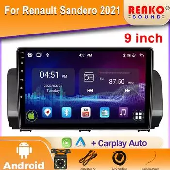 Android Carplay Auto для Renault Sandero 2021 Автомобильный Радио Мультимедиа Видео Плеер Навигация Стерео GPS IPS Экран 2Din DVD 4 core 1GB+32GB carplay