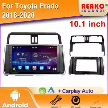 Android CarPlay Auto GPS навигация 5G LTE WiFi DSP стерео автомобильное радио для Toyota Land Cruiser Prado 150 2018 - 2020 головное устройство 4 core 1GB+32GB carplay