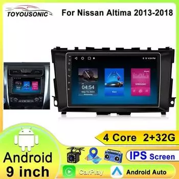 Android Carplay Автомагнитола для Nissan Teana 3 Altima 5 L33 2013 - 2020 Стерео Мультимедиа Видео Плеер GPS Аудио 4-core 2GB+32GB