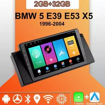 Android Carplay автомобильное радио для BMW 5 E39 E53 X5 1996-2004 мультимедийный проигрыватель головное устройство стерео GPS навигация BT WIFI 2+32 ГБ 1+16GB