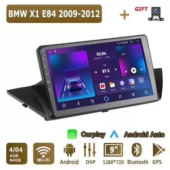 Android Carplay автомобильное радио для BMW X1 E84 2009-2012 мультимедийный проигрыватель головное устройство стерео GPS навигация BT WIFI 4+64 ГБ 1+16GB