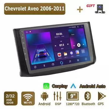 Android Carplay автомобильное радио для Chevrolet Aveo 2006-2011 мультимедийный проигрыватель головное устройство стерео GPS навигация BT WIFI 2+32 ГБ 1+16GB