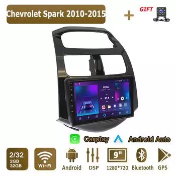 Android Carplay автомобильное радио для Chevrolet Spark 2010-2015 мультимедийный проигрыватель головное устройство стерео GPS навигация BT WIFI 2+32 ГБ 1+16GB,A