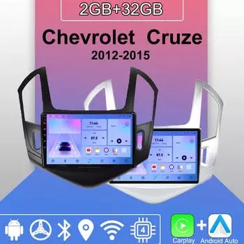 Android Carplay автомобильное радио для Chevrolet Cruze 2012-2015 мультимедийный проигрыватель головное устройство стерео GPS навигация BT WIFI 2+32 ГБ 1+16GB чёрный
