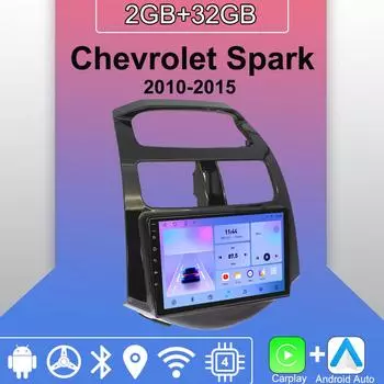 Android Carplay автомобильное радио для Chevrolet Spark 2010-2015 мультимедийный проигрыватель головное устройство стерео GPS навигация BT WIFI 2+32 ГБ 1+16GB,A