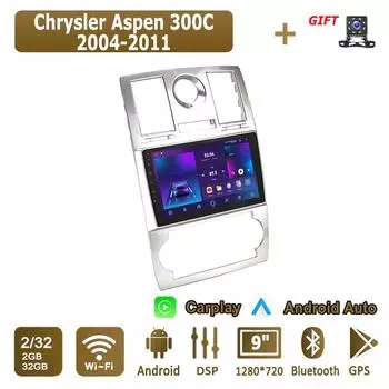 Android Carplay автомобильное радио для Chrysler Aspen 300C 2004-2011 мультимедийный проигрыватель головное устройство стерео GPS навигация BT WIFI 2+32 ГБ 1+16GB