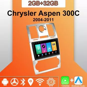 Android Carplay автомобильное радио для Chrysler Aspen 300C 2004-2011 мультимедийный проигрыватель головное устройство стерео GPS навигация BT WIFI 2+32 ГБ 1+16GB