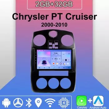 Android Carplay автомобильное радио для Chrysler PT Cruiser 2000-2010 мультимедийный проигрыватель головное устройство стерео GPS навигация BT WIFI 2+32 ГБ 1+16GB