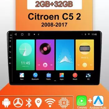 Android Carplay автомобильное радио для Citroen C5 2 2008-2017 мультимедийный проигрыватель головное устройство стерео GPS навигация BT WIFI 2+32 ГБ 1+16GB