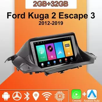 Android Carplay автомобильное радио для Ford Kuga 2 Escape 3 2012-2019 мультимедийный проигрыватель головное устройство стерео GPS навигация BT WIFI 2+32 ГБ 1+16GB