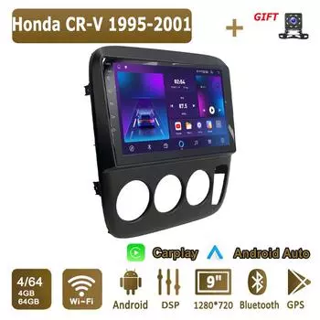 Android Carplay автомобильное радио для Honda CR-V 1995-2001 мультимедийный проигрыватель головное устройство стерео GPS навигация BT WIFI 4+64 ГБ 1+16GB