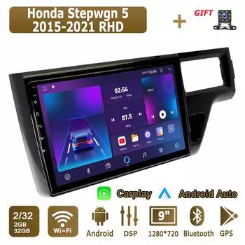 Android Carplay автомобильное радио для Honda Stepwgn 5 2015-2021 мультимедийный проигрыватель головное устройство стерео GPS навигация BT WIFI 2+32 ГБ 1+16GB