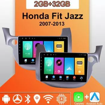 Android Carplay автомобильное радио для Honda Fit Jazz 2007-2013 мультимедийный проигрыватель головное устройство стерео GPS навигация BT WIFI 2+32 ГБ 1+16GB,LHD